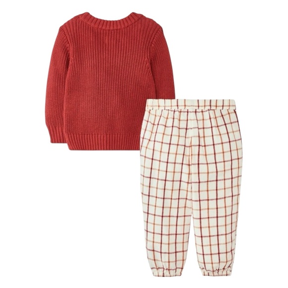 Cloud Island 2 Piece Knit Sweater and Plaid Pant Set 3-6 Months - Picture 2 of 4